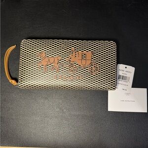 Coach Bleeker Accordion Zip Wallet in Coated Canvas